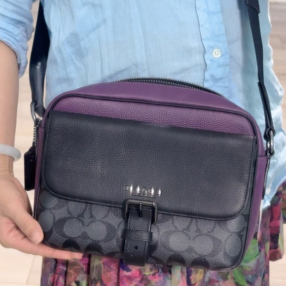 coach Hudson Crossbody In Colorblock Signature Canvas - Picture 9 of 9